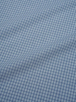 Вареный (стираный) хлопок Мелкая двойная клетка цв.винтажно-голубой, ш.2.5м, хл-100%, 115гр/м.кв