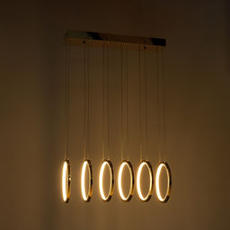 Светильник потолочный с пультом BayerLux «Лорейн», светодиодный, 60 Вт, 3000-6000К, золотистый, 55.5×25×25-125 см