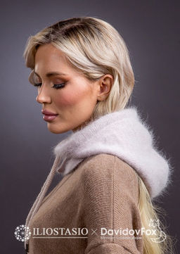 Капор ангора светло бежевый