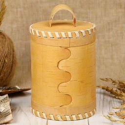 Туес «Иван-чай», 8.5×8.5×14 см, береста