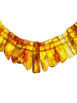 Красивое колье с лечебным эффектом из натурального балтийского янтаря Помпеи