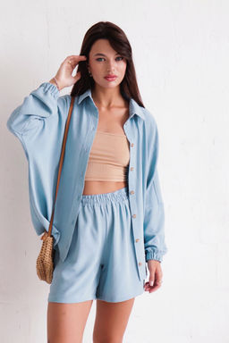 9650 Костюм в пижамном стиле голубой - Martichelli фото 16