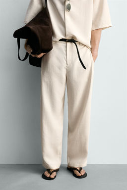 PANTAL?N FLUIDO PLIEGUES LATERALES / Crudo medio - Zara фото 2