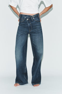 TRF WIDE-LEG CROSSED WAIST HIGH-WAIST JEANS - Zara фото 14