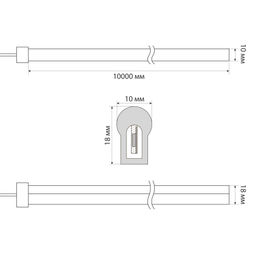 ULS-N22 10M/RGB/1.5M IP67 RRP100C01 Комплект светодиодной ленты 10 м. IP67. RGB. Cетевой шнур 1,5 м с контроллером. TM Uniel