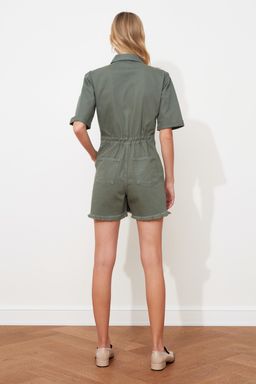 TRENDYOLMILLA Haki Beli Lastikli Denim Sort Tulum TWOSS20TU0122 фото 5