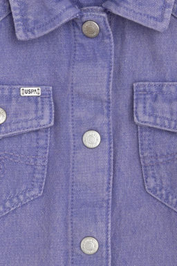 Фиолетовая джинсовая рубашка для девочки Неожиданная скидка в корзине - U.s. polo assn фото 3