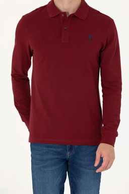 U. S. Polo Assn / Мужской бордово-красный базовый свитшот - U.s. polo assn фото 13