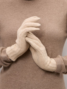 Перчатки из кашемира ULkos бежевые