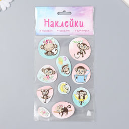 Наклейка картон 2 слоя Мартышки 17х12 см - Simaland фото 4