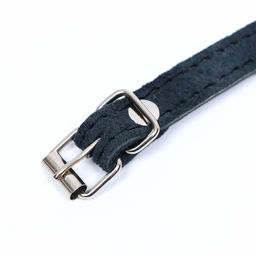 Ошейник замшевый двухслойный 1,2 см, ОШ 30-38 см, черный - Пижон фото 5