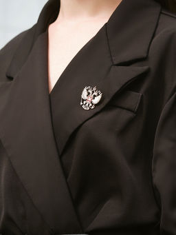 Брошь Герб Российской Федерации, красная в золоте