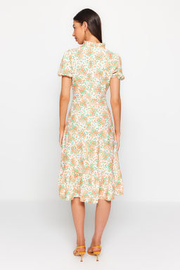 TRENDYOLMILLA Ac?k Mavi Cicekli A Kesim F?rf?rl? Midi Dokuma Elbise TWOSS20EL0894  фото 62