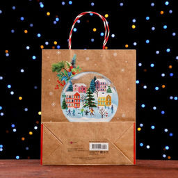 Пакет подарочный крафтовый Зимний двор, 26 х 32 х 12 см - Simaland фото 2