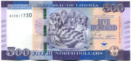Банкнота 500 долларов 2024 года Либерия