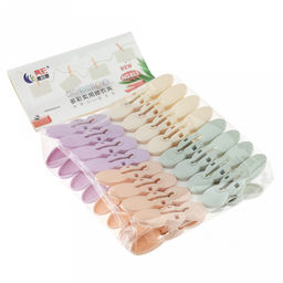 Прищепка пластмассовая 16 штук 5,5см цветная "Гусеница" (Китай)