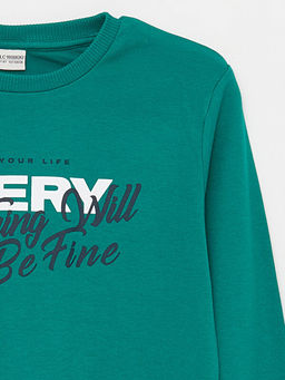 Bisiklet Yaka Bask?l? Uzun Kollu Erkek ?ocuk Ti??rt - Waikiki фото 2