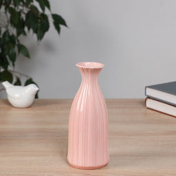 Ваза для цветов «Фрэнсис», талия, 18×7 см, керамика, розовая