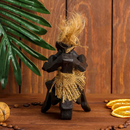 Сувенир «Аборигены на мопеде», 18 см, дерево