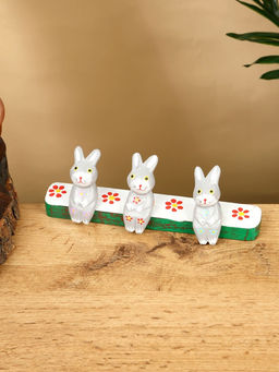 Сувенир Зайки на скамейке, 18?4?6 см, дерево