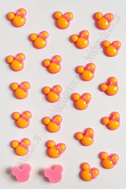 Кабошон "Мультик" (50 шт) SF-502, розовый/желтый