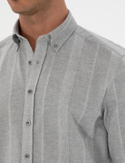 Gri _izgili Regular Fit Desenli G_mlek