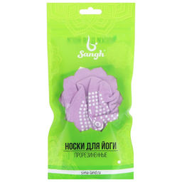 Носки для йоги Sangh, р. 36-39 см, цвет сиреневый  фото 7