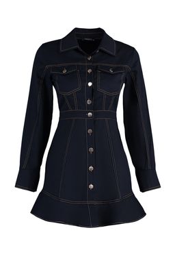 TRENDYOLMILLA Haki Dugme ve Dikis Detayl? Mini Dokuma Gomlek Elbise TWOAW23EL01424