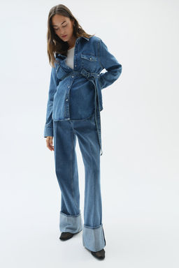 MAMA Camisa denim con cinturon de anudar - H&m фото 3