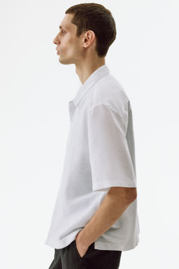 Camisa resort en mezcla de lino Relaxed Fit - H&m фото 12