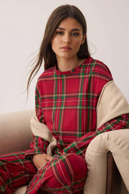K?rm?z? Ekoseli Orme Pijama Tak?m? THMAW26PT00046