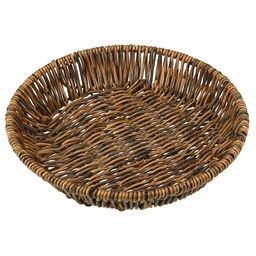 Корзина-сухарница плетеная "Кондитер" д21,5см h4см, полипропилен, коричневый, металлический каркас, форма "круглая" (Китай)