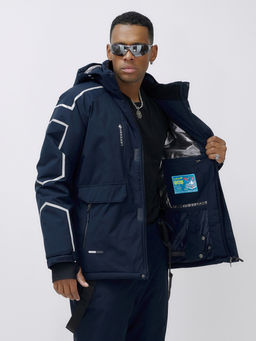 Горнолыжный костюм мужской зимний темно-синего цвета 390TS - Leifensh фото 19