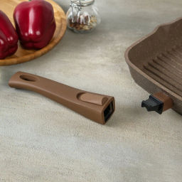 Сковорода-гриль квадр.24*24 АП Гранит brown со съемной ручкой и стекл. крышкой арт.С064806 /Мечта/  фото 16