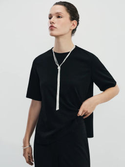 Футболка с люрексом и разрезами / Zarina