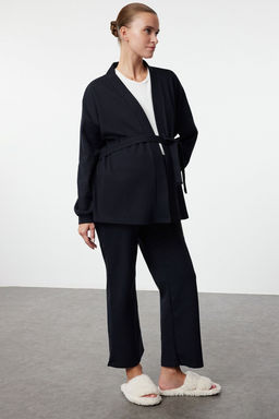 Lacivert Kusakl? Waffle Kumas Hamile Orme Pijama Tak?m? THMAW25PT00015 - Trendyolmilla фото 2