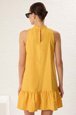 TRENDYOLMILLA Mavi Rahat Kesim Kolsuz Mini Dokuma Elbise TWOSS22EL00139  фото 13