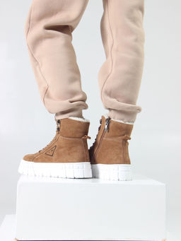 Ботинки 216.212131w. светло-коричневый замша/Байка