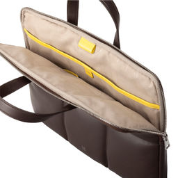 Итальянская кожаная сумка-портфель для ноутбука DuDu серии Togean | кофейно-коричневый