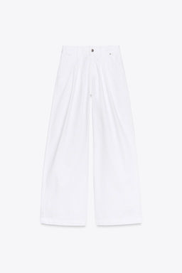 Z1975 WIDE-LEG MID-WAIST PLEATED JEANS - Zara фото 4