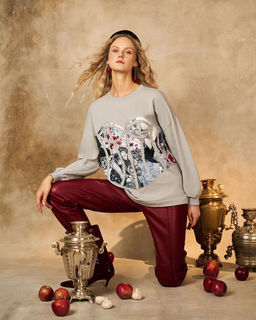 Свитшот с принтованным корсетом 95% хлопок, 5% лайкра - Sahar art lab фото 10