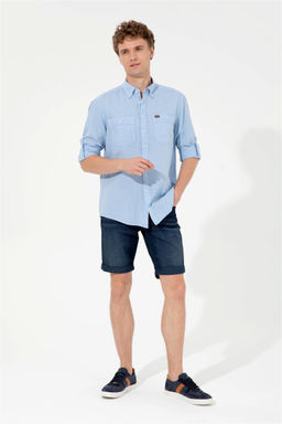 U. S. Polo Assn Мужская синяя рубашка с длинным рукавом - U.s. polo assn фото 11
