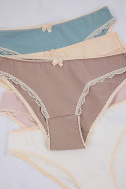 Sar?-Cok Renkli 5li Suprem Slip Kurdele/Dantel Slip Kulot THMSS26KU00021