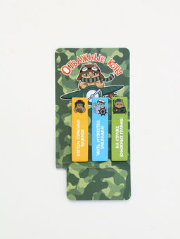 Цена за 3 шт. Набор "Отважные коты", мини ручка и стикеры-закладки 20 л