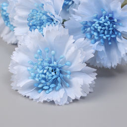 Цветы искусственные «Гвоздика каспар галант», 58×7 см, голубые