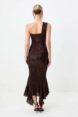 Kahverengi Payet Astarl? Orme Maxi S?k Elbise TPRSS26EL00174 - Trendyolmilla фото 4