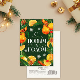 Цена за 20 шт. Открытка-мини «С Новым годом», 10.5×7.5 см