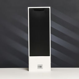 Цена за 12 шт. Пакет подарочный под бутылку с PVC окном 12.5?8.5?36 см, чёрный с белой каймой - UPAK LAND фото 2