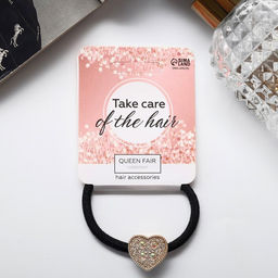 Цена за 12 шт. Резинка для волос «Алдона», сияние сердце