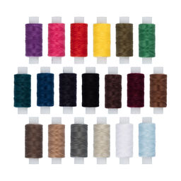 Швейные нитки (армированные) 45 ЛЛ 200 м КН АССОРТИ 19 шт в пластик. коробке